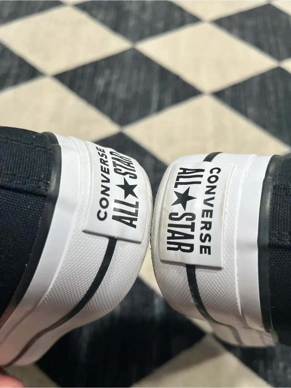 Converse Black Canvas Low-Top Sneakers with White Toe